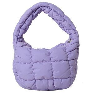 3373 Mini Puffy Quilted Handbag Soft Puffer Tote Bag Cute Wrist Bubble Bag